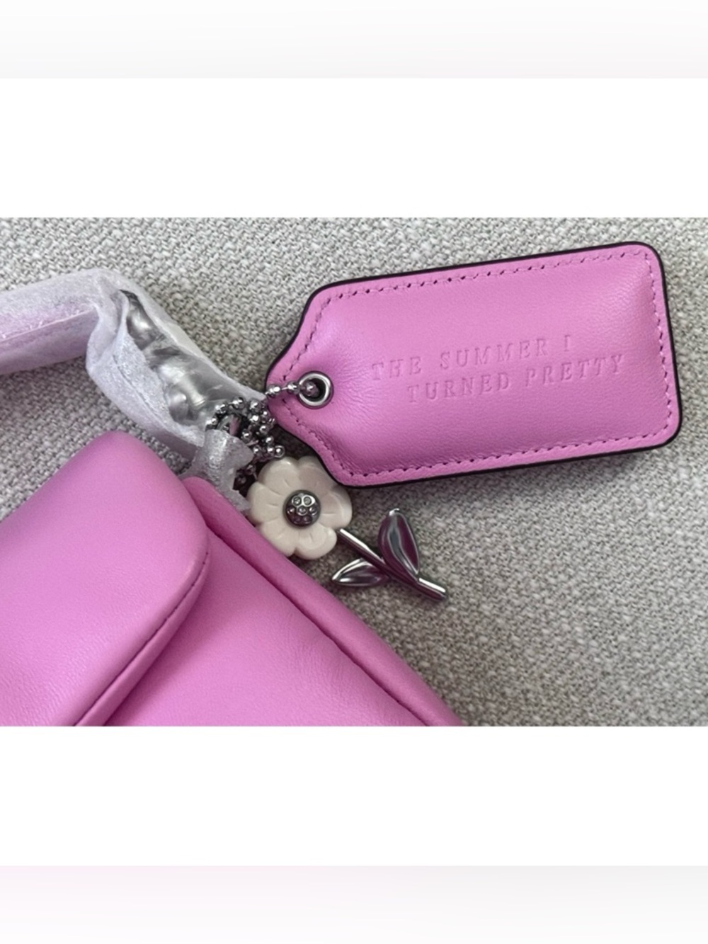 COACH “The Summer I Turned Pretty” Pillow Tabby Shoulder Bag 20, VIVID PINK - Picture 4 of 16